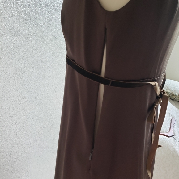 Theory Brown Silk Empire Silhouette Knee length Dress size 2 - Picture 7 of 15
